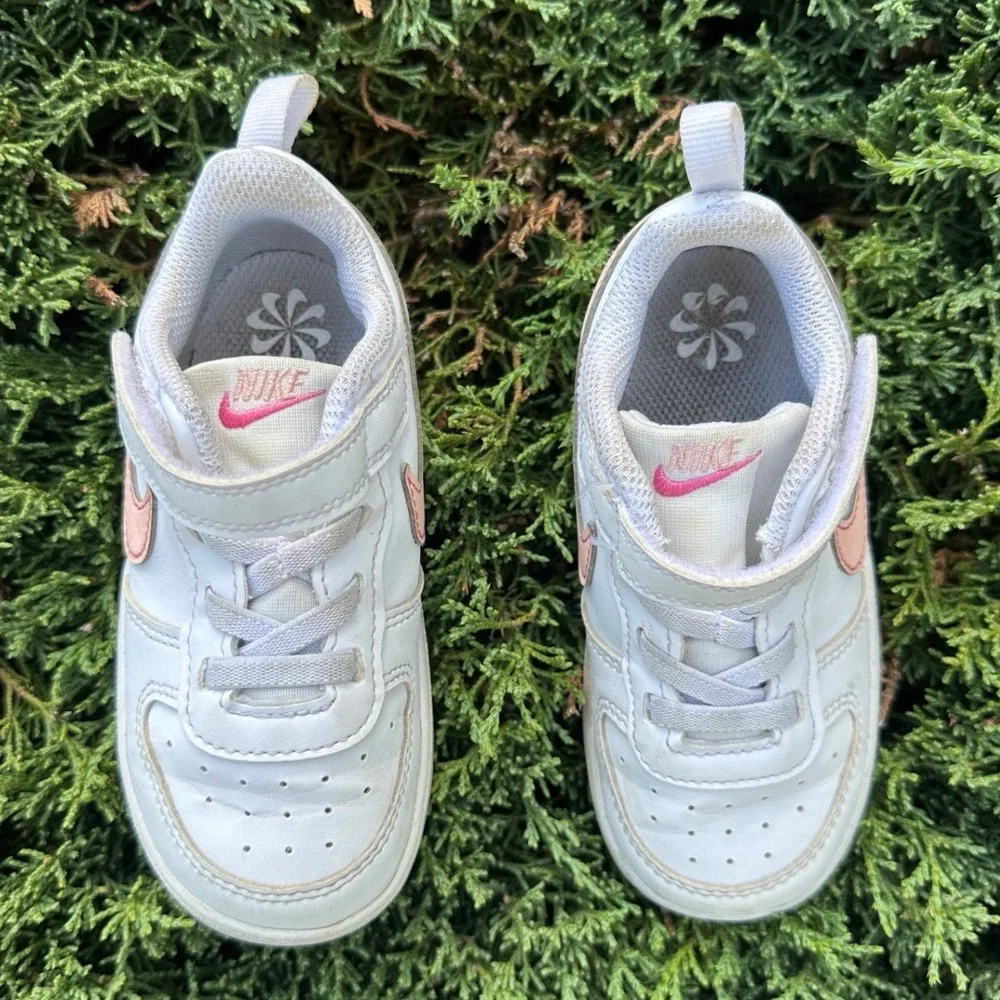 Nike Court Borough Low 2 Toddler Girl Athletic Shoes Size 8 White Sneakers